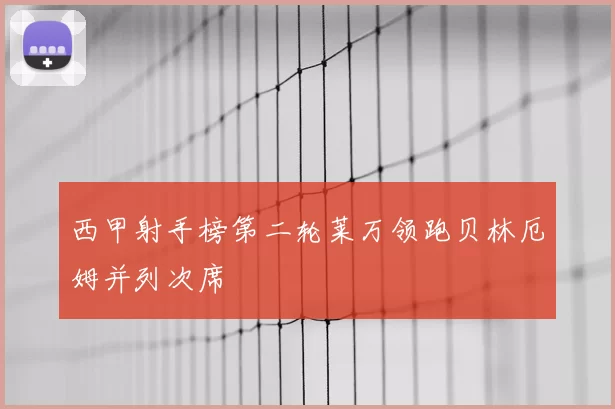 西甲射手榜第二轮莱万领跑贝林厄姆并列次席